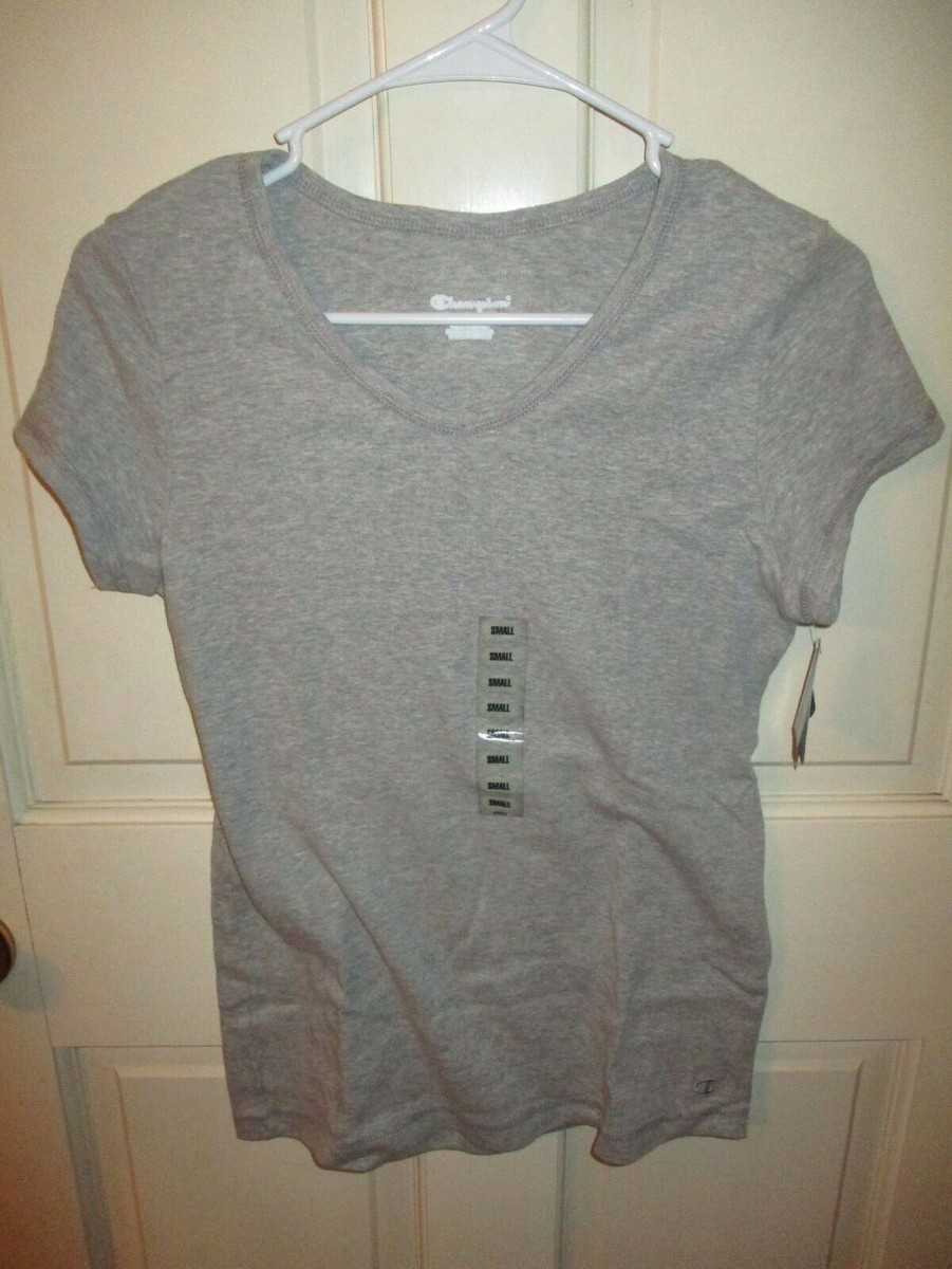 916B2 Champion 7845 Womens 100% Cotton V-Neck Cap Sleeve T-Shirt