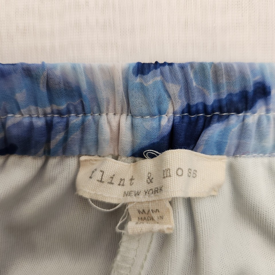 Flint & Moss Skirt Women's M Blue White Abstract Maxi Elastic Waist