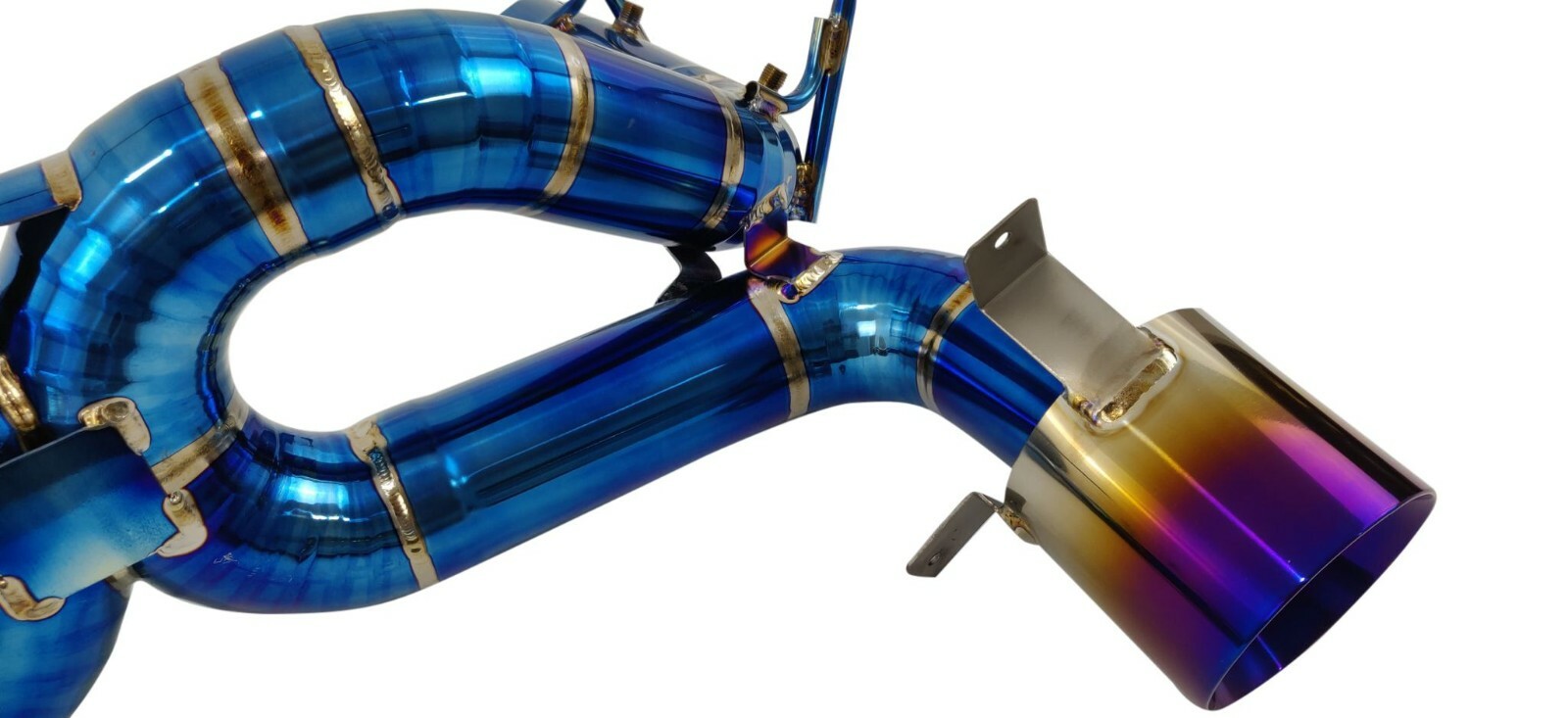 Fit Ferrari F8 Tributo 20-22 Titanium  X-Pipe Exhaust System Without Valve BLUE