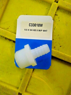 C33018  3/4  in. Dia. x  1/2 in.  BARB Dia.    Nylon  Hex Bushing