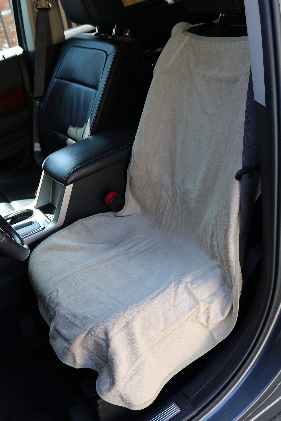 Car Seat Towel SlipOn Cotton Terry Cloth Seat Cover Solid Tan 47" X 24