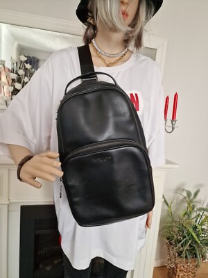 Michael Kors Fashion Backpack Unisex Classy Genuine Leather City Bags Black
