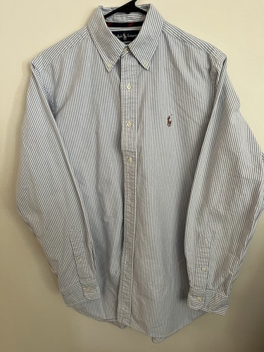 Chemise Boutonnée Club Monaco – Homme – Taille M – Rayures Marron Et Gris – Coton