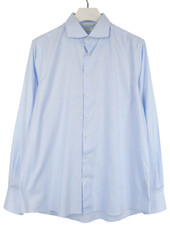 SUITSUPPLY Try On Slim Fit Formal Shirt Men's 43/17 Button-Up Blue Cutaway