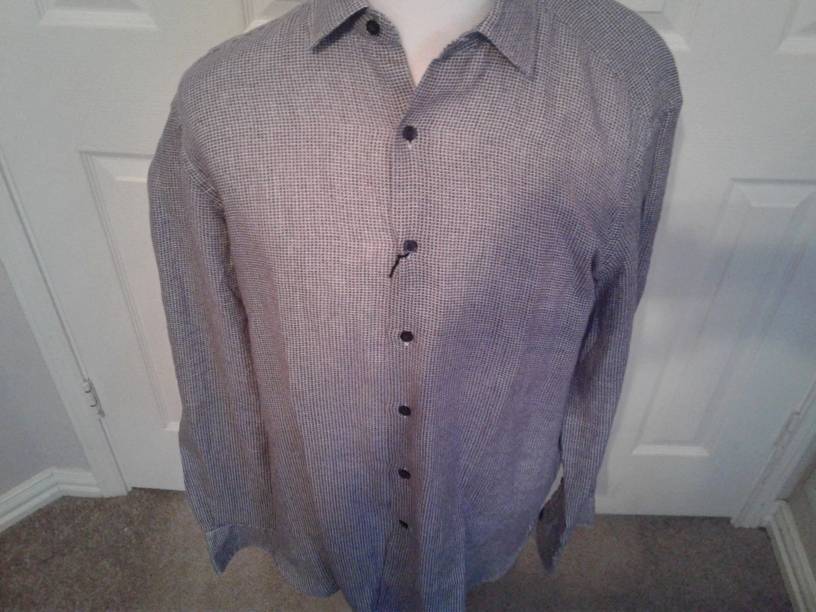 CULTURATA ROMA Shirt ~ XL ~ 17 1/2 44 ...100% linen ~ Made IN Italy