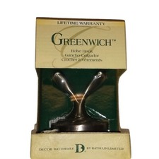 GREENWICH DOUBLE ROBE HOOK 74525SN SATIN NICHOL FINISH BATH UNLIMITED