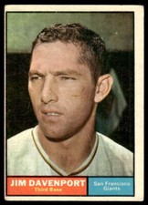 1961 Topps #55 Jim Davenport San Francisco Giants VG-VGEX crease