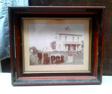 Antique Framed Shadow Box Family Photo Picture Residence of H C Meddaugh 1894