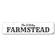 Farmstead Sign, Personalized Family Name Sign, Custom Farm Metal Decor Sign