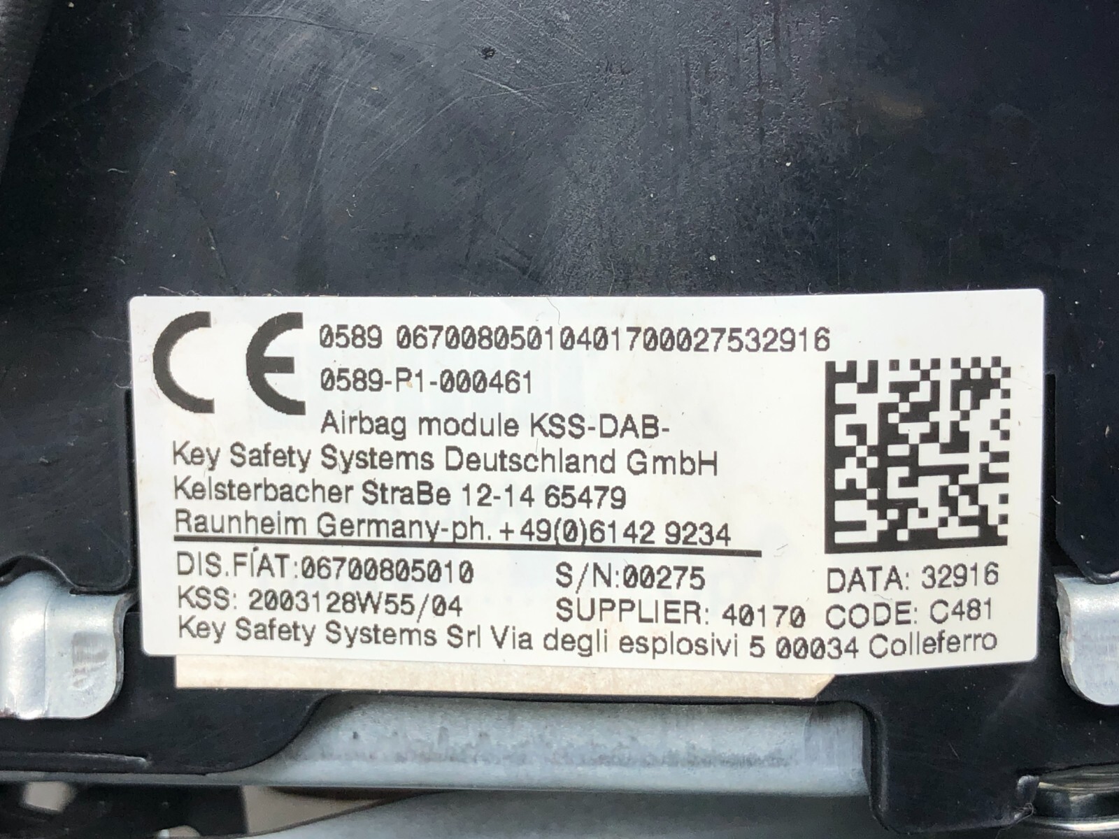 2017-2024 MASERATI LEVANTE DRIVER STEERING WHEEL AIRBAG AIR BAG INFLATOR OEM.