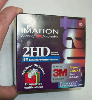 Imation 3.5'' Floppy Disks Diskettes 10 Pack IBM Formatted Anti Static 2HD NOS 