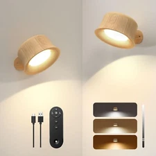 Wall Sconces,LED Wall Lamp with Rechargeable Battery 3 Color Temperatures Bri...