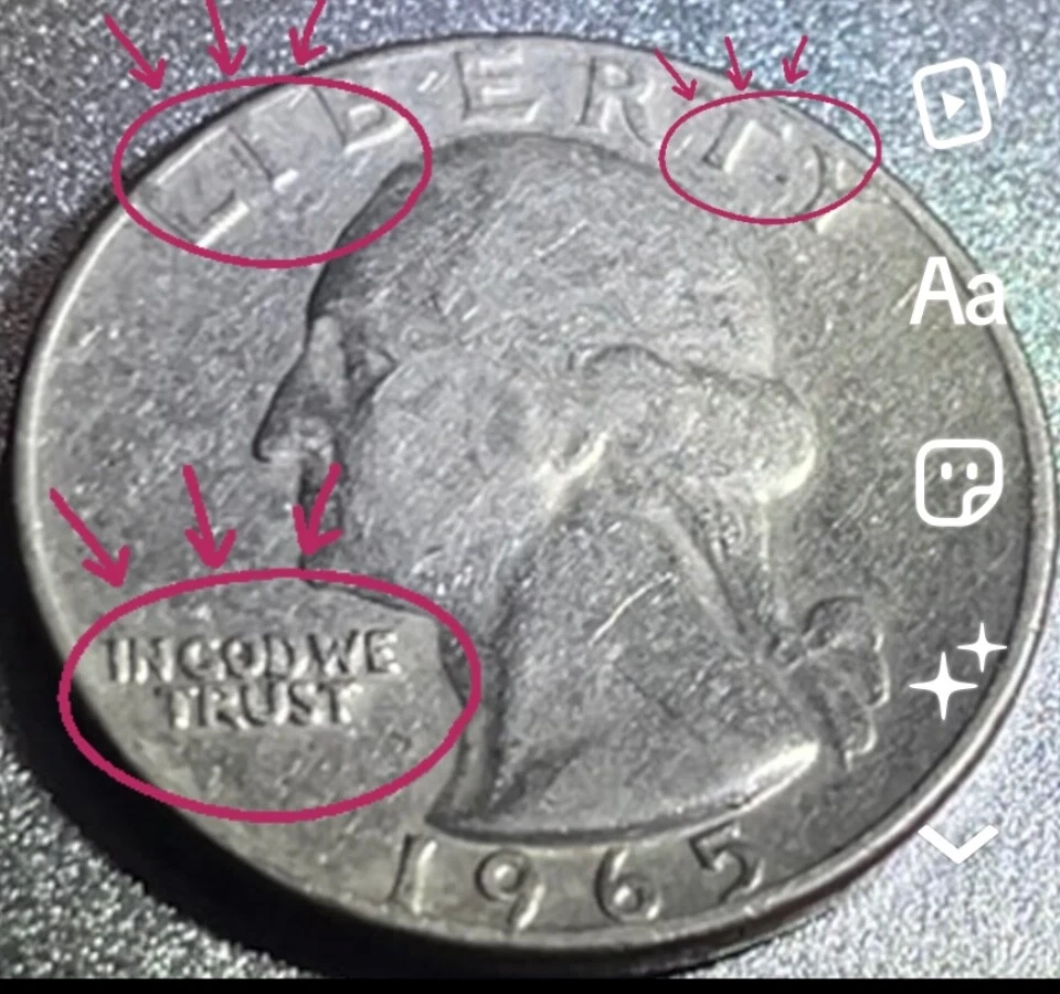 1965 quarter error onLiberty - Image 3 of 4