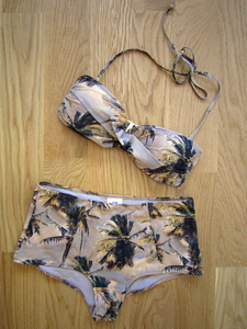high waisted palm print bikini