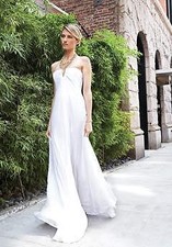 NICOLE MILLER CHIFFON WEDDING DRESS GOWN 4 1275 FV0006
