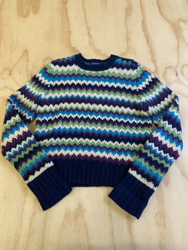 MULTICOLOR PATTERN PULLOVER SWEATER | eBay