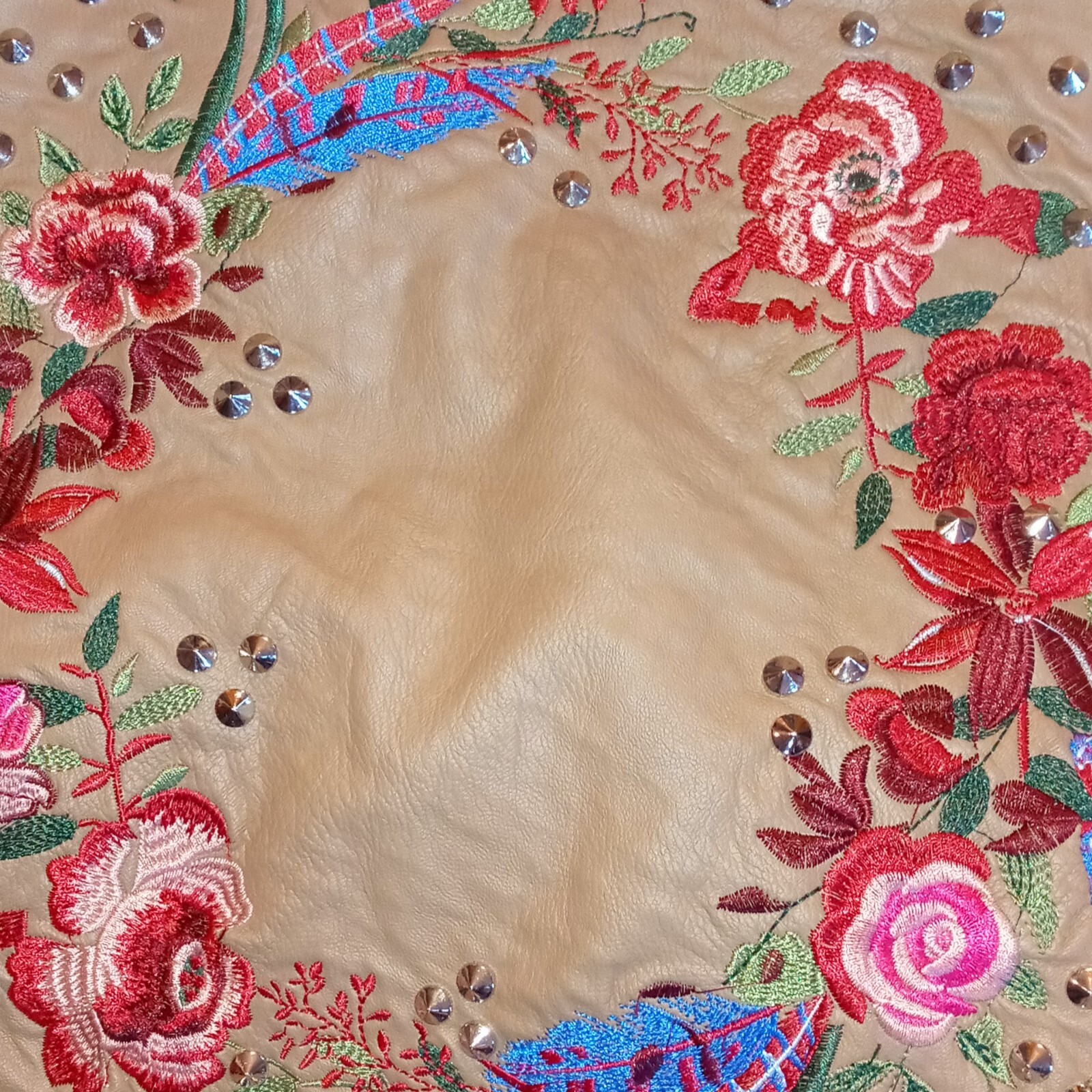 Ameri Mode Medium Brown Jacket Faux Leather Studd… - image 17