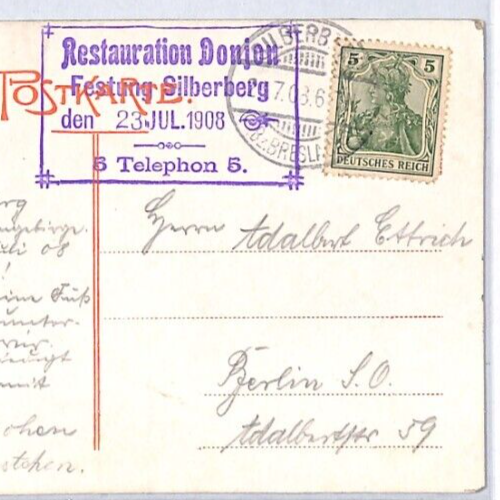 GERMANY 1908 SILBERBURG FESTIVAL Postcard 5pf *Charity Label* {samwells}PH364 - Picture 4 of 12