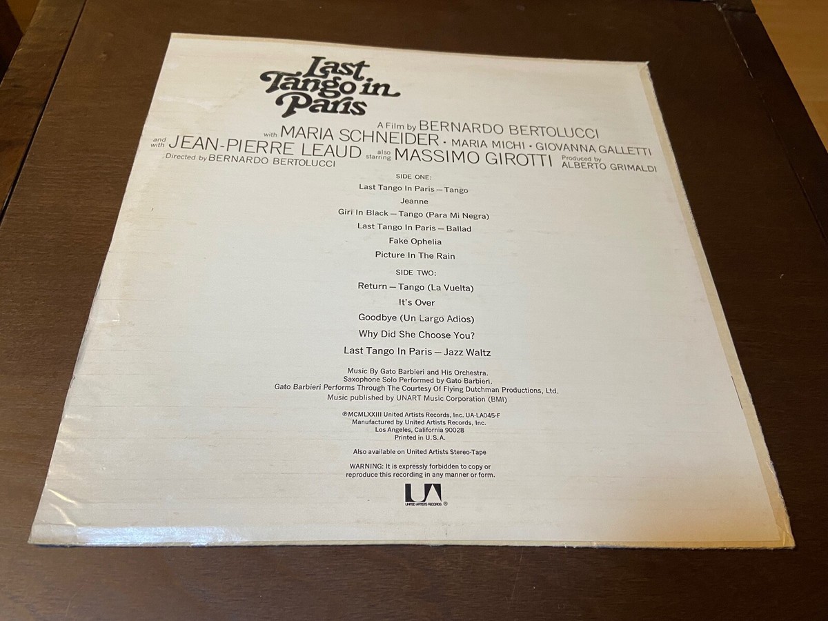 Last Tango in Paris Soundtrack~Gato Barbieri~Marlon Brando Film