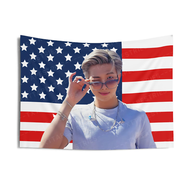 BTS公式 IMAGE FLAG KPOP FLAG] BTS RM NAMJOON American Flag Wall Tapestry Army Fan