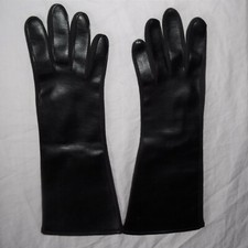 Vintage PK Sewn Made in Japan Black Vinyl Gloves Womens One Size