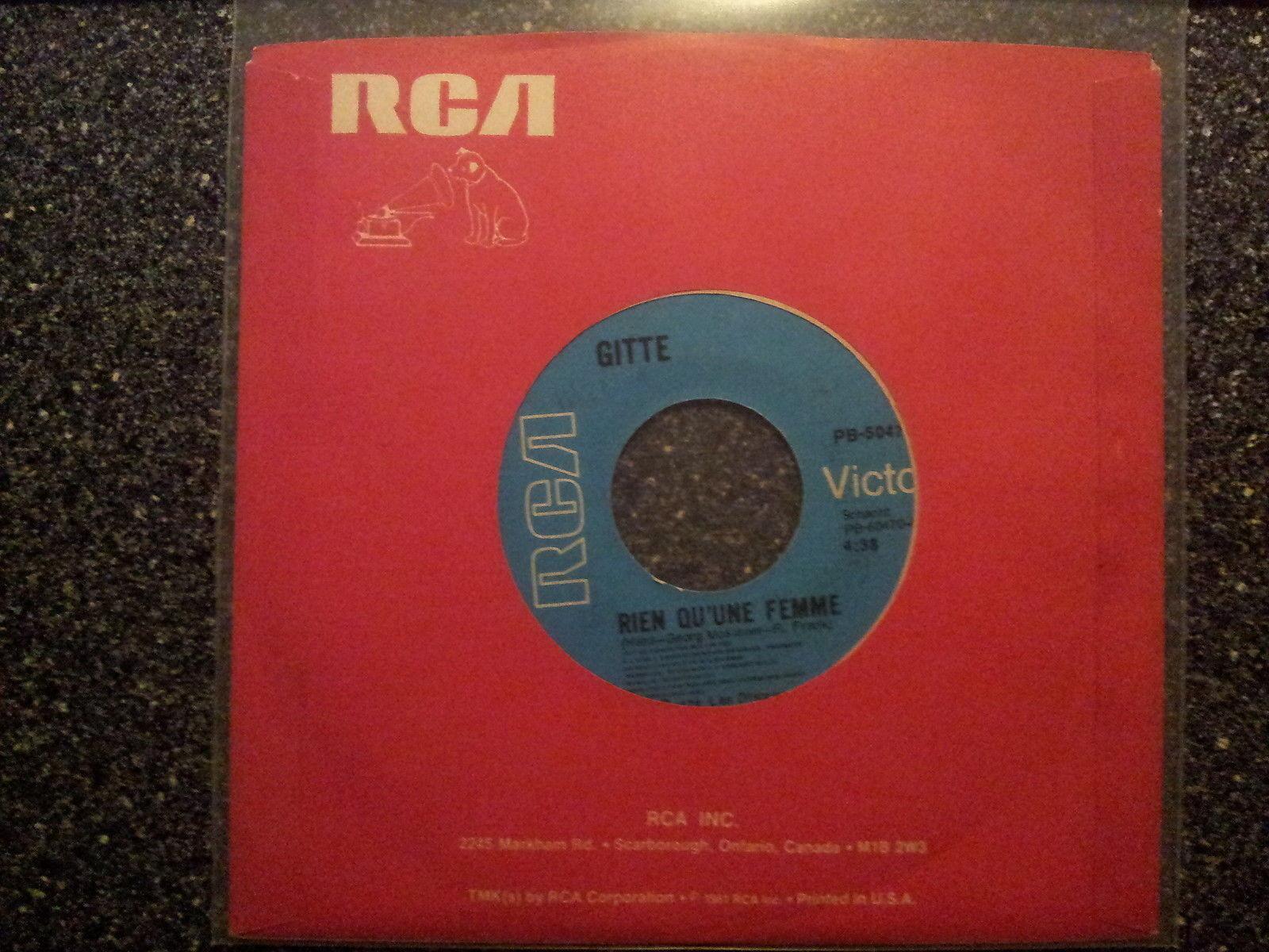7"" Single Vinyl Gitte - Rien qu'une femme/Viens danser avec moi SUNG IN FRENCH C