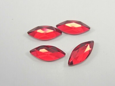 6 Pcs 14x6mm MARQUISE SCARLET STAR BRIGHT FLATBACK Rhinestones
