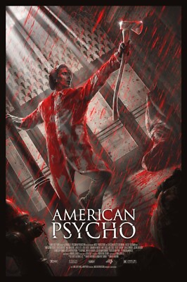 American Psycho Screen Print Movie Poster Juan Ramos Private Commission x/75