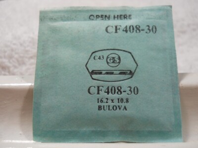 GS CF408-30 Watch Crystal Fit Bulova - 16.2 x 10.8 mm - Replacement / Repair