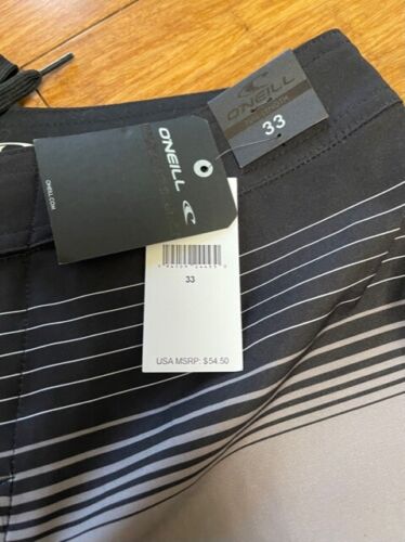Pantalones cortos de baño O'Neil talla 33 negros/blancos nuevos con etiquetas - Imagen 4 de 6