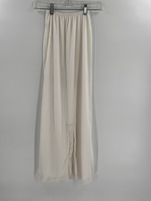 VINTAGE OPERU CREAM LONG SLIP WITH LACE AT HEM AND SPLIT SMALL 36 INCHES LENGTH