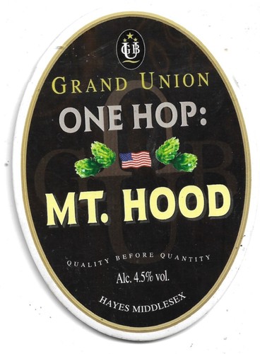 Grand Union Brewery - ONE HOP: MT. Motorhaube - Bierpumpe Clip vorne
