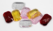 25x18mm Amber Point Back Octagon Gems 2 Holes No Foil 20 PCS