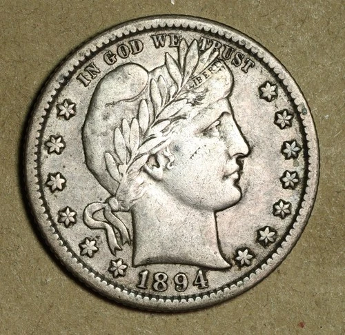 1894-O Barber Quarter XF Nice Patina Never Cleaned Light Toning No Reserve