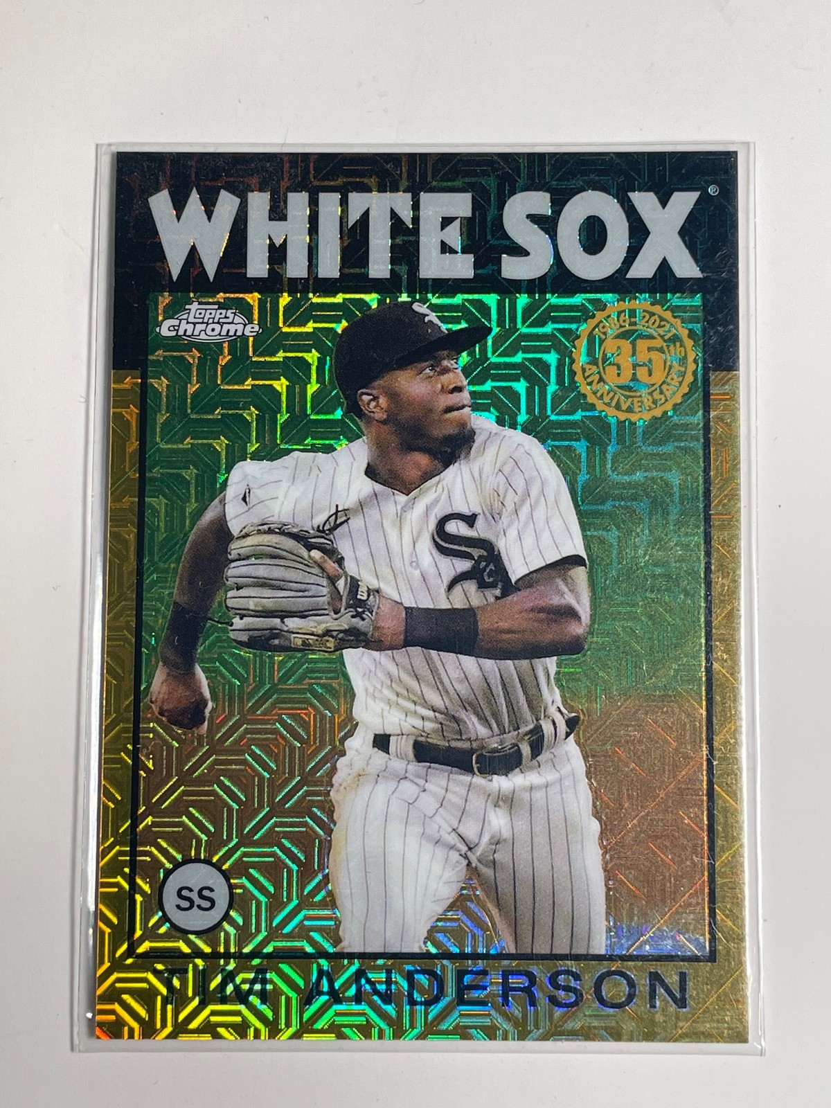 2021 Topps #86TC-11 Tim Anderson 1986 Topps Baseball 35th Ann. Chrome Gold #/50