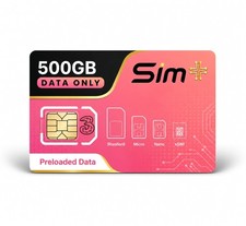 Three 500GB Data SIM Uncapped 5G Preloaded MONTHLY Until March 2028 CHEAP one