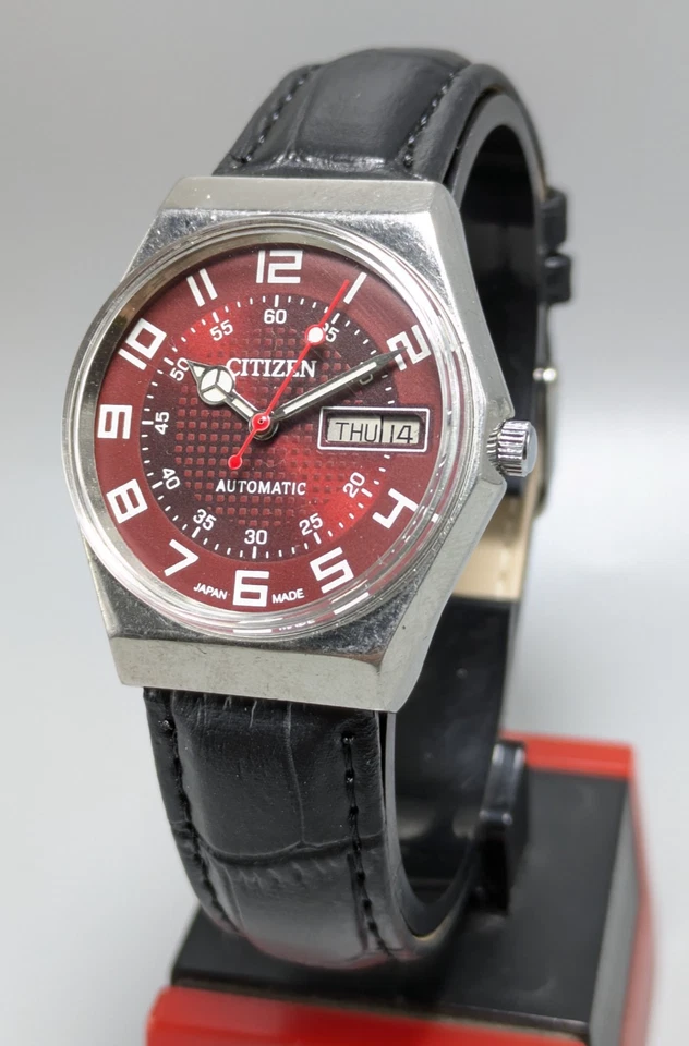 Raro Vintage Citizen Automático Dia Data Movimento Nº. Relógio masculino 8200A fabricado no Japão - Imagem 4 de 4