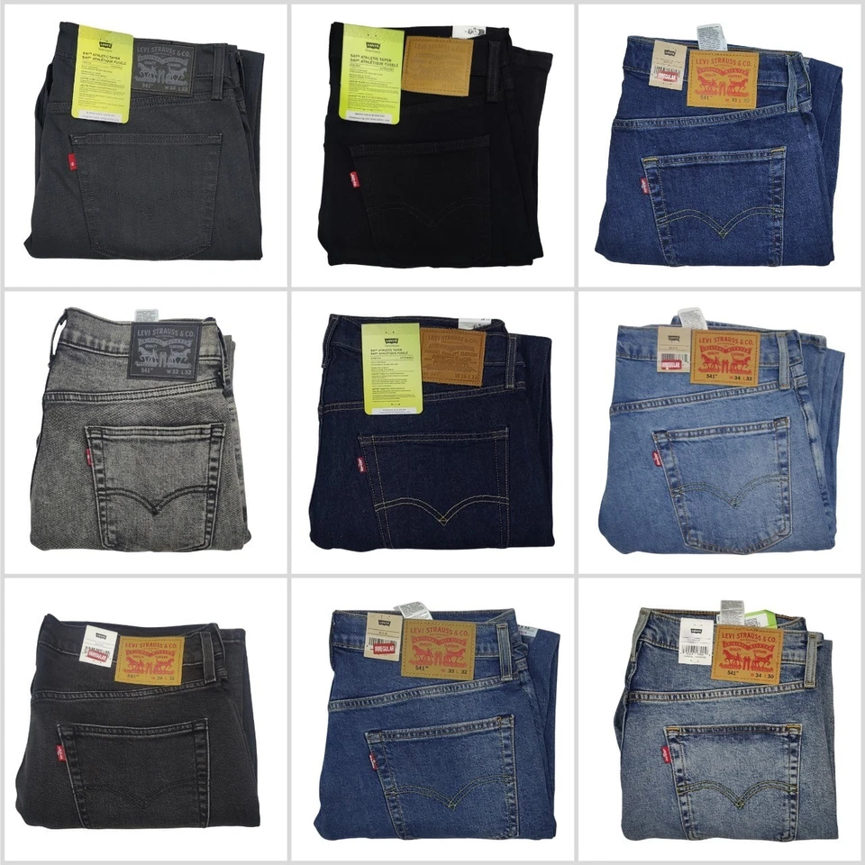 LEVI'S Pantalones de mezclilla elásticos cónicos ajustados Levis 541 para hombre tallas nuevas de 28 a 44