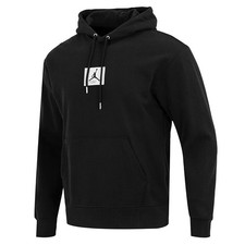 Jordan Logo Print Drawstring Hoodie with Fleece Lining and French Terry Long
