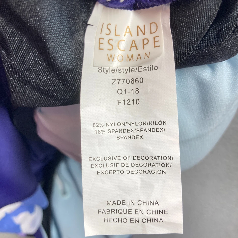 Top de natación Island Escape Woman Plus 20W púrpura floral con capas acolchado con aros NUEVO Foto 3 de 4