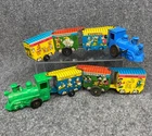 Marx Walt Disney Casey Jr Disneyland Express Tin Litho Wind-Up Train Lot 2 Sets