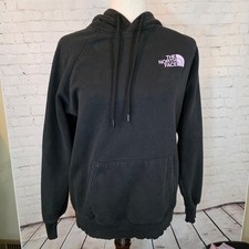 The North Face Hoodie Womens Small Black Good Graphic Pullover Raglan Logo