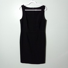 Ann Taylor Dress size 12, Black Wool Dress Pencil Classic Sleeveless Career EUC