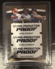 2025 Leaf Signature Series Mike Schmidt, Sandberg & Dale Murphy Proof #'d 1/1!