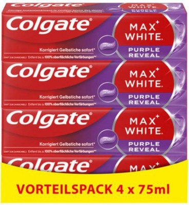 Colgate Max White Charcoal Zahnpasta 4x75ml - entfernt bis zu 100% der
