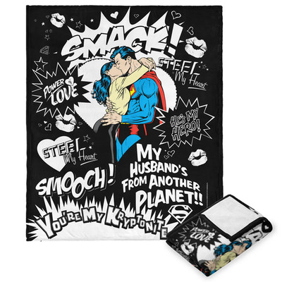 Cute Superhero Many Kisses Cozy Flannel Throw Blanket