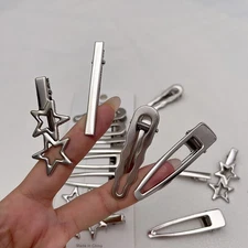 8pcs Silver Metal Hairpin Duckbill Clip Hair Clips Side Bangs Women Girls Gift