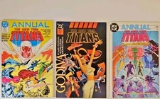NEW TEEN TITANS ANNUAL COMPLETE RUN #1-3  1st APPEARANCE IN EACH DC 1985  NICE!!