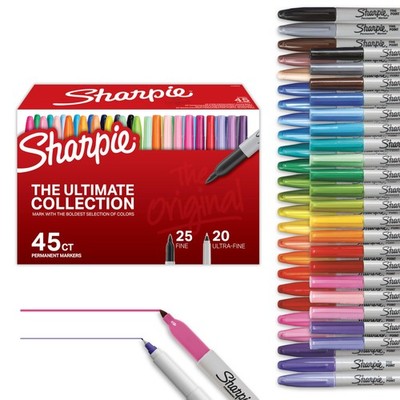 Sharpie Permanent Markers Ultimate Collection, Ultra Fine 45 Count, 45-Count
