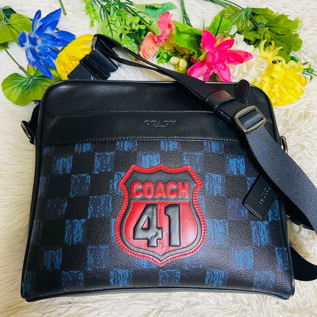 COACH Shoulder Bag Patchwork Checkered Pattern Sh… - image 19